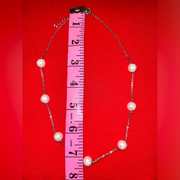 Honora White Cultured Pearl Station Necklace - Picture 2 of 5